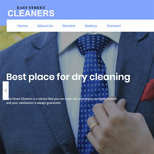 Eaststreet Cleaners, a website made by the Philadelphia area web development company TAF JK Group Inc.